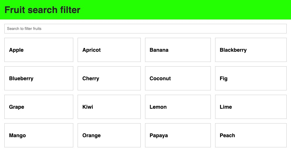 Fruit search filter