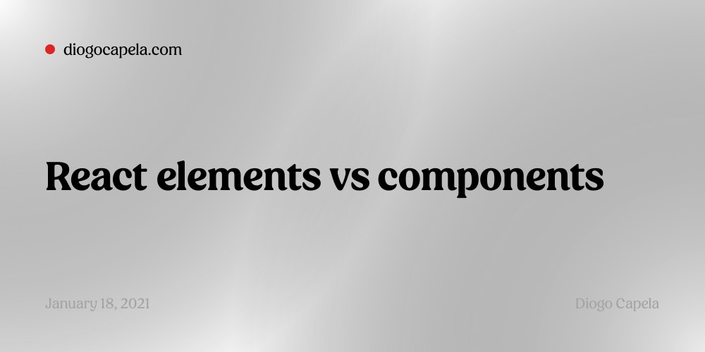 React elements vs components | Diogo Capela