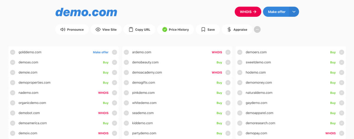 Instant Domain Search Screenshot